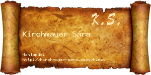 Kirchmayer Sára névjegykártya